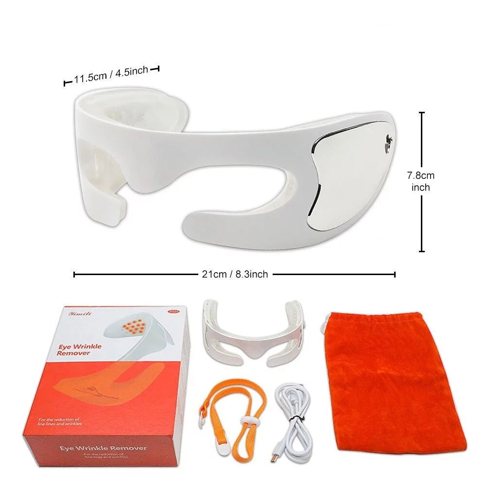 3D Anti-Aging Eye Massager Glasses, Rechargeable Red Light Led Eye Mask with Led Therapy for Wrinkles, Puffiness, Dark Circles, and Eye Fatigue